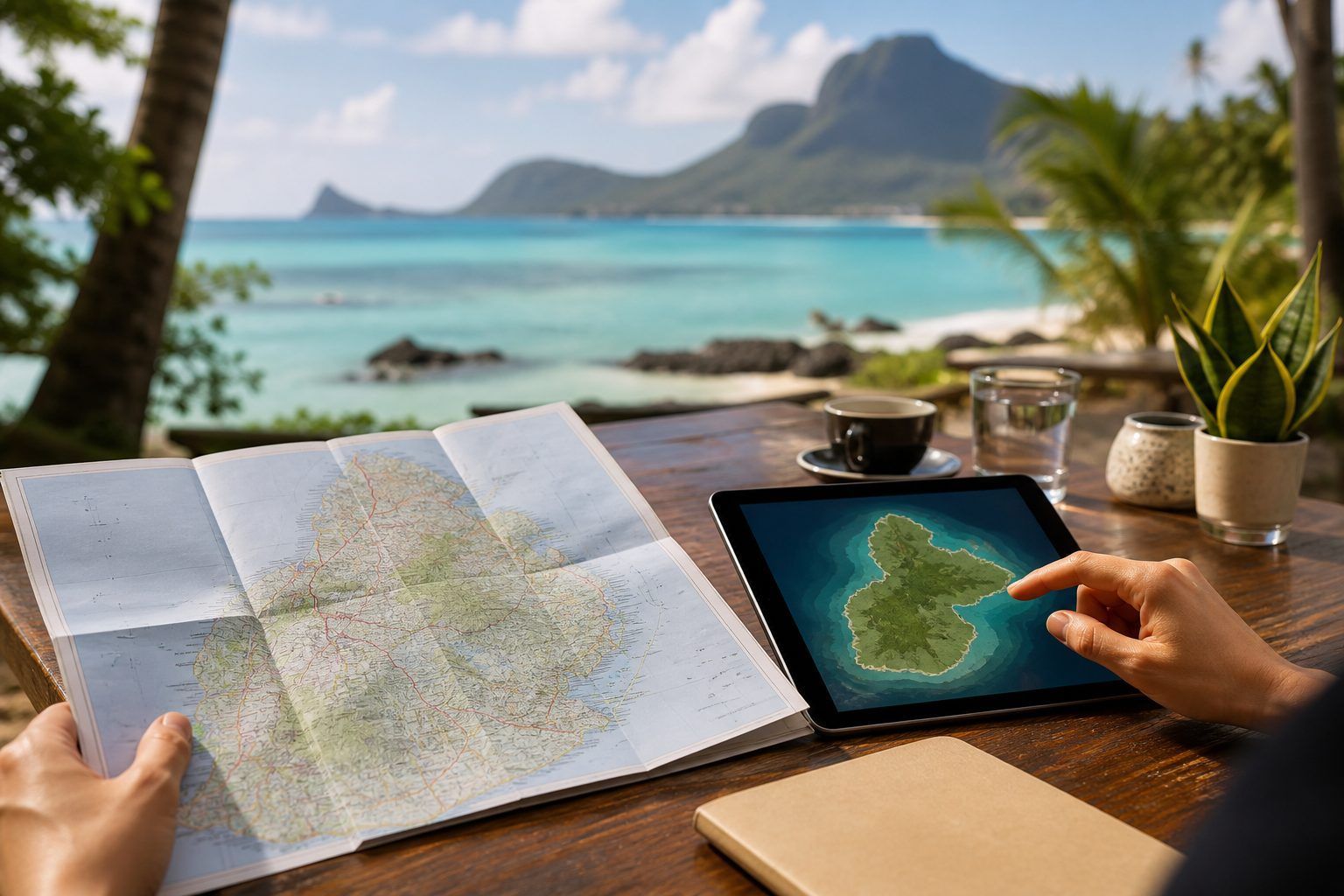 Comparaison entre carte routière, carte interactive et guide touristique pour Maurice
